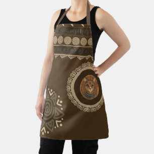 Vintage, Antique Cat, Ancient Motif Art Apron