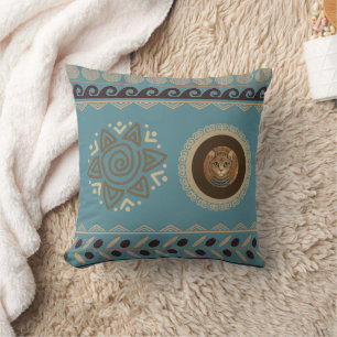 Vintage, Antique Cat, Ancient Motif Art Throw Pill Pillow