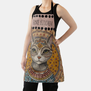 Vintage, Antique Cat and Motif Pattern Apron