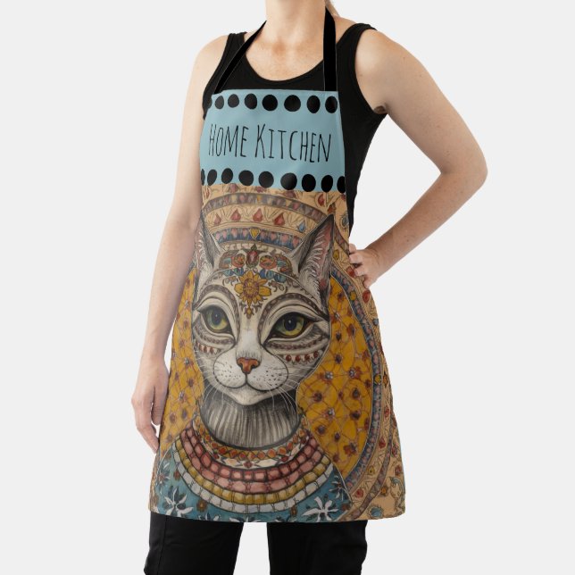 Vintage, Antique Cat and Motif Pattern Apron (Insitu)
