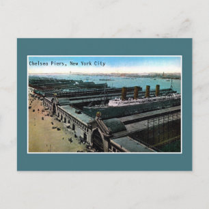 Vintage antique Chelsea Piers New York City Postcard