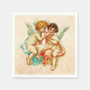 Vintage Antique Cherub Angels Illustration Napkin