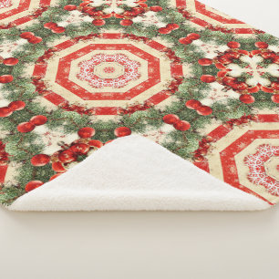 Vintage antique Christmas Themed Part 1 Ephemera Sherpa Blanket