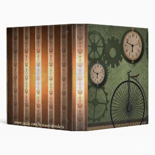 Vintage Antique Clocks Cycle Notebook Avery Binder