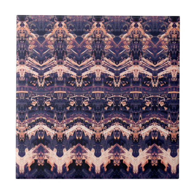Vintage Antique Dark Purple Victorian Pattern Tile (Front)
