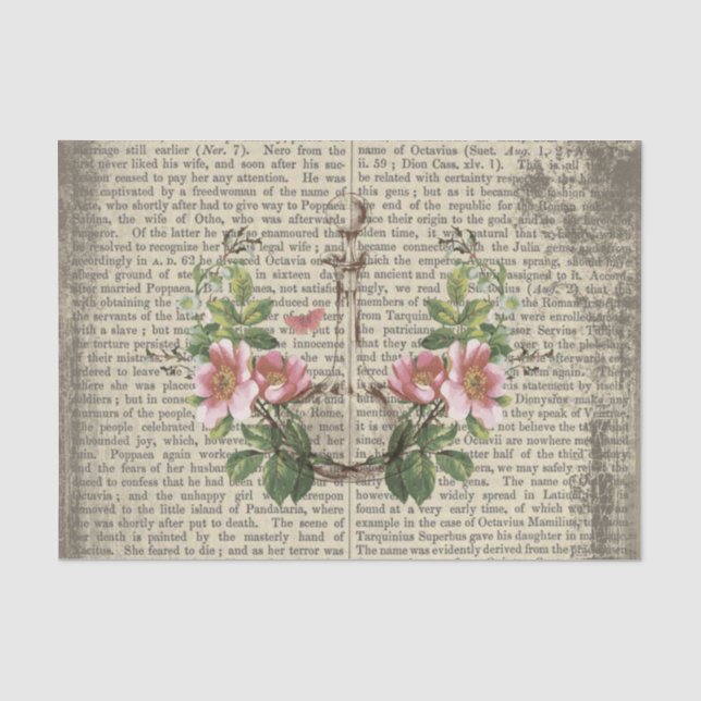 Vintage Antique Dictionary Literature Bottle Tissue Paper (Front)