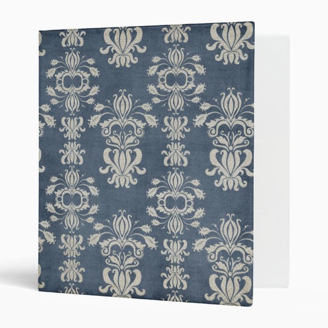 Vintage Antique Distressed Damask Binder (Front/Inside)