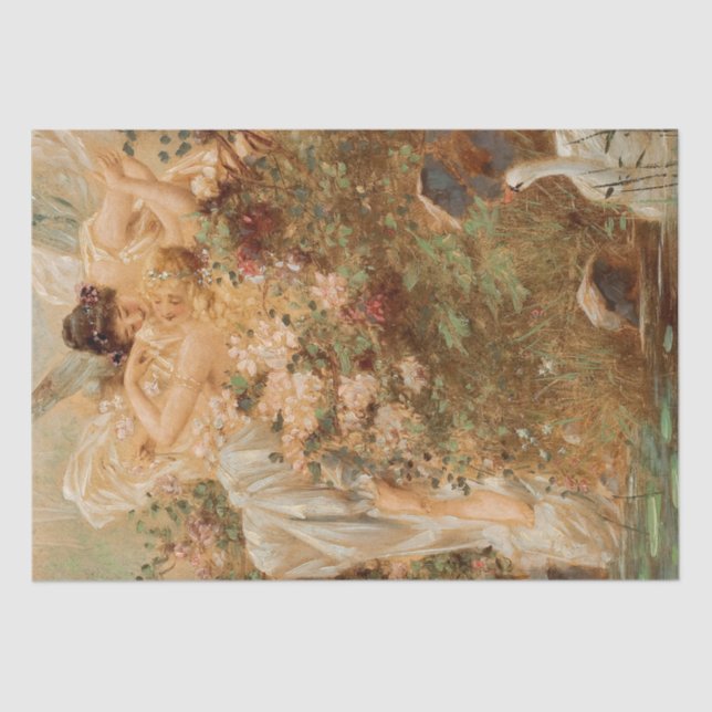 Vintage Antique Fairy Fairies Fae Decoupage  Tissue Paper (Front)