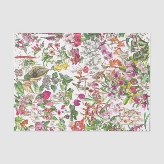 Vintage antique floral decoupage crafters' tissue paper (Front)