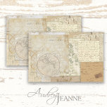 Vintage Antique Floral Script Ephemera Decoupage Tissue Paper<br><div class="desc">This is a vintage ephemera collage with script handwriting lettering, postage stamps, advertisements and ledger pages form the background. A series of images are available to coordinate, including this bare ephemera background which makes it very easy to create any craft or furniture decoupage you can envision. This warm and welcoming...</div>