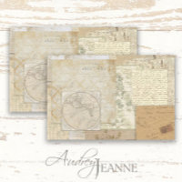 Vintage Antique Floral Script Ephemera Decoupage