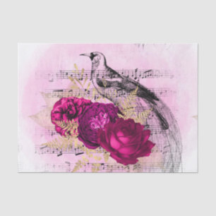 Vintage Antique Floral Tissue Paper