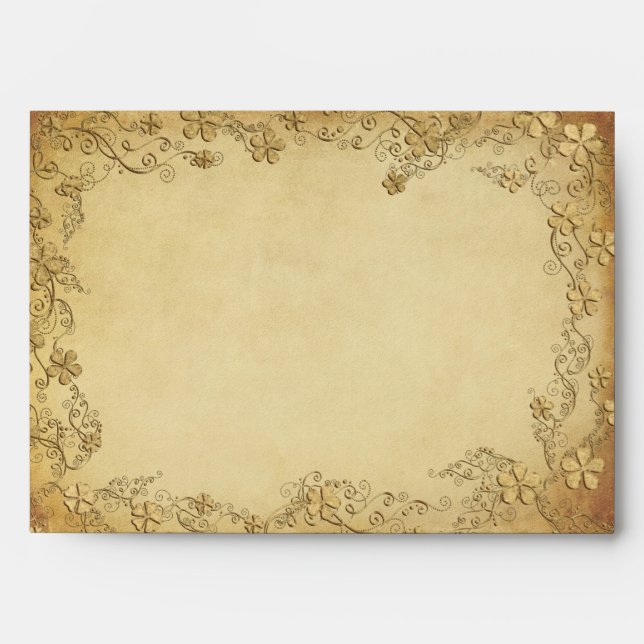 Vintage Antique Floral Wedding Envelopes (Front)