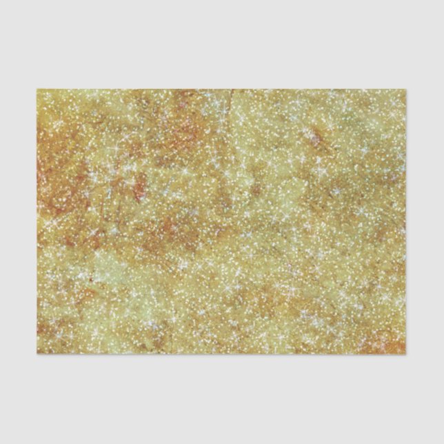 Vintage Antique Glitter Texture Gold Decoupage Tissue Paper (Front)