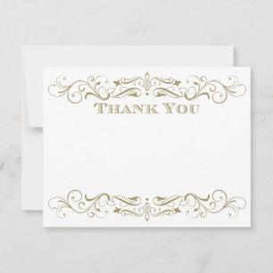 Vintage Antique Gold Flourish Wedding Card