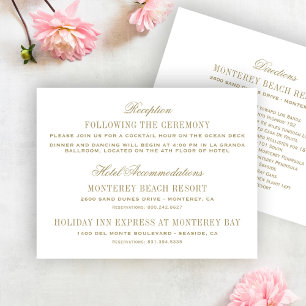 Vintage Antique Gold Flourish Wedding Information Enclosure Card