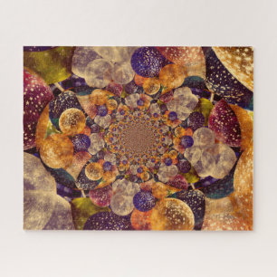 Vintage Antique Gold Purple Abstract Balloons Jigsaw Puzzle