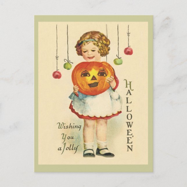 Vintage-Antique Halloween Design Postcard JOL (Front)