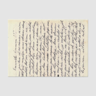 Vintage Antique Handwritten Letter Tissue Paper