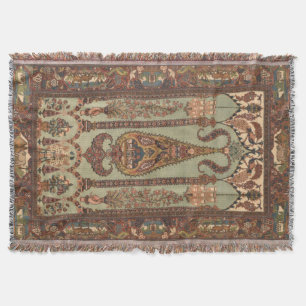 Vintage Antique Iranian Persian Rug Carpet  Throw Blanket