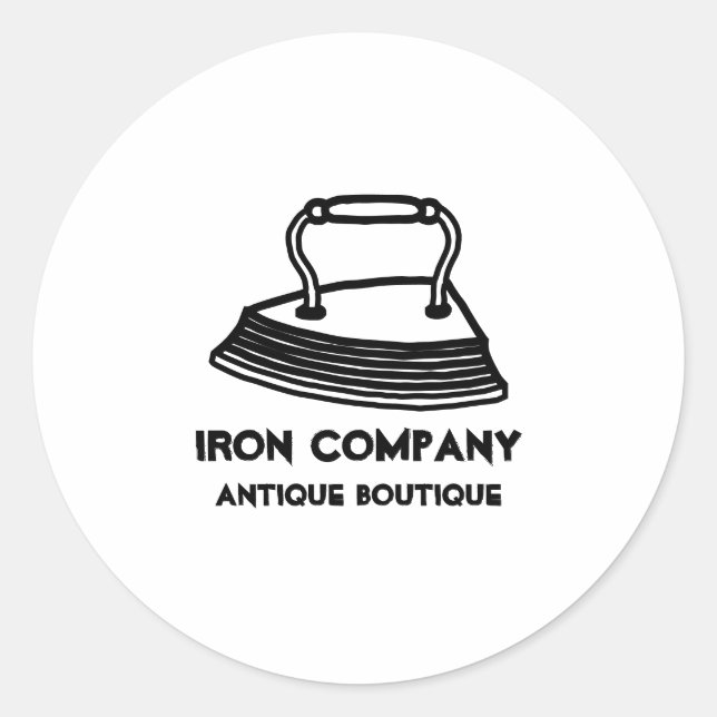 Vintage Antique Iron Classic Round Sticker (Front)