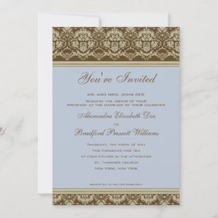 Vintage Antique Lace Wedding Invitation :: powder