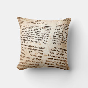 Vintage Antique News Paper Clippings Throw Pillow