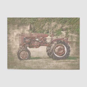 Vintage Antique Old Rustic Country Farm Tractor Tissue Paper