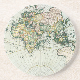 Vintage Antique Old World Map by Pieter Goos, 1666 Coaster