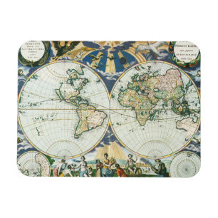 Vintage Antique Old World Map by Pieter Goos, 1666 Magnet