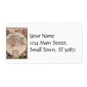 Vintage Antique Old World Map Design Faded Print