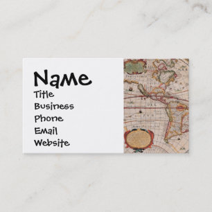 Vintage Antique Old World Map Design Faded Print Business Card