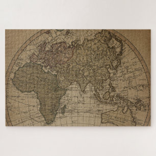 Vintage Antique Old World Map Sepia Gift Jigsaw Puzzle