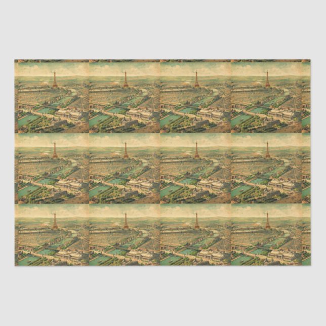 Vintage Antique Paris Print Tissue Paper (Front)