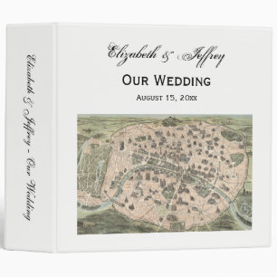 Vintage Antique Paris Street Map Binder