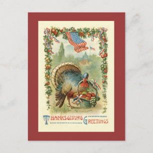 Vintage Antique Patriotic Thanksgiving Postcard