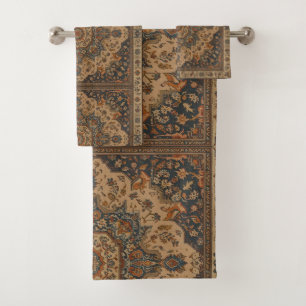 Vintage Antique Persian Oriental Turkish Pattern Bath Towel Set