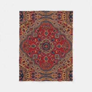 Vintage Antique Persian Oriental Turkish Pattern Fleece Blanket