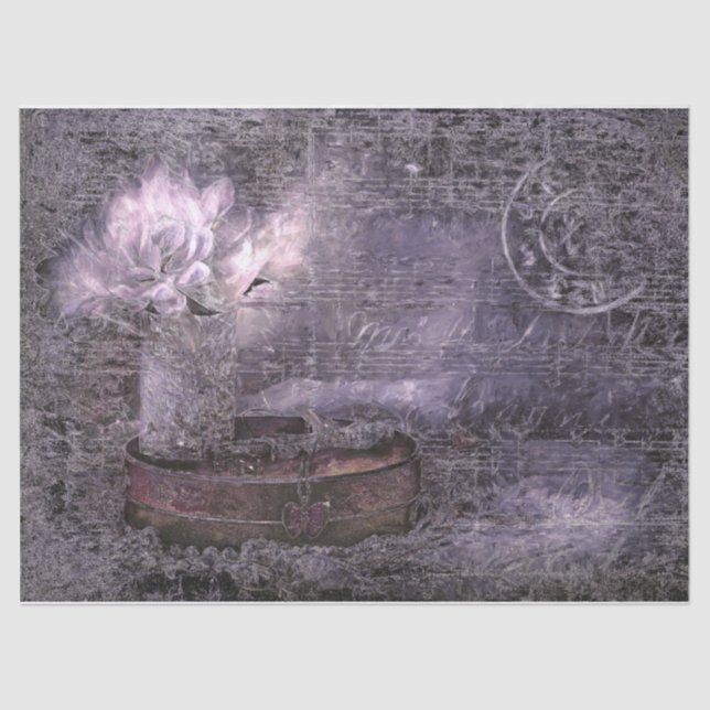 Vintage Antique Purple Old Script Sheet Music (Front)