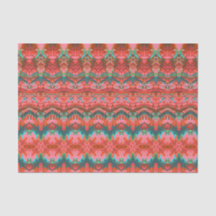 Vintage Antique Red Pink Teal Pattern Decoupage Tissue Paper