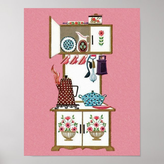 Vintage Antique Retro Kitchen Stove Coffee Pot Poster (Front)