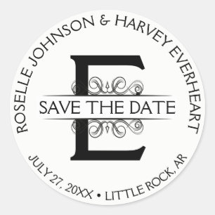 Vintage Antique Round Circular Save The Date Classic Round Sticker
