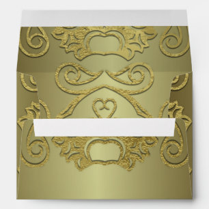 Vintage Antique Royal Fancy Gold Formal Wedding Envelope