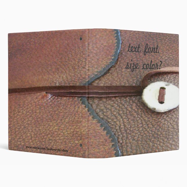 Vintage Antique Rustic Leather Print Avery Binder (Background)