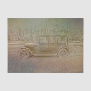 Vintage Antique Rustic Multi Tone Aged Classic Car Tissue Paper