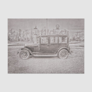 Vintage Antique Rustic Soft Focus Classic Car Tissue Paper