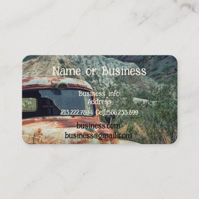 Vintage Antique Rusty Truck Business Card (Front)