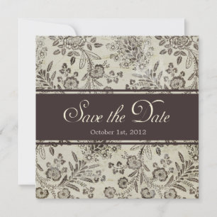 Vintage Antique Save the Date Floral Custom