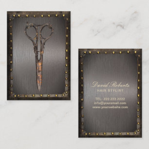 Vintage Antique Scissor Hair Stylist Barber Salon Business Card