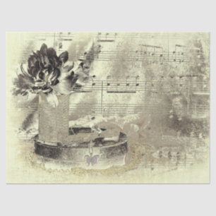Vintage Antique Sepia Beige Black Sheet Music
